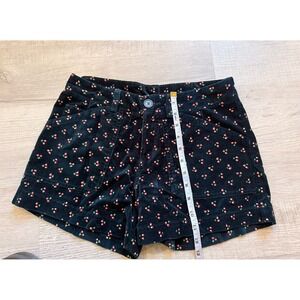 Navy cherry velvet women's medium shorts‎